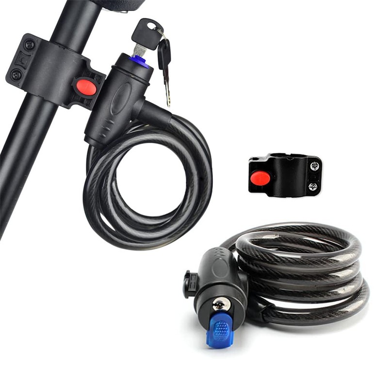 Amindz Cable locks, bicycle lock with key, spiral lock bicycle,