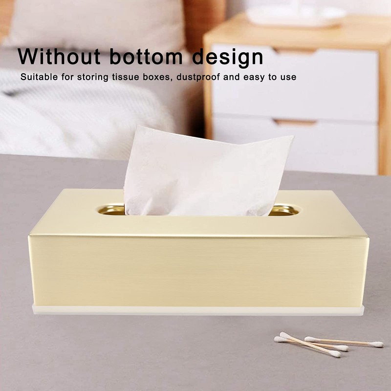 Gold Stainless Steel Tissue Box, Decorative Metal Tissue Holder Cover
