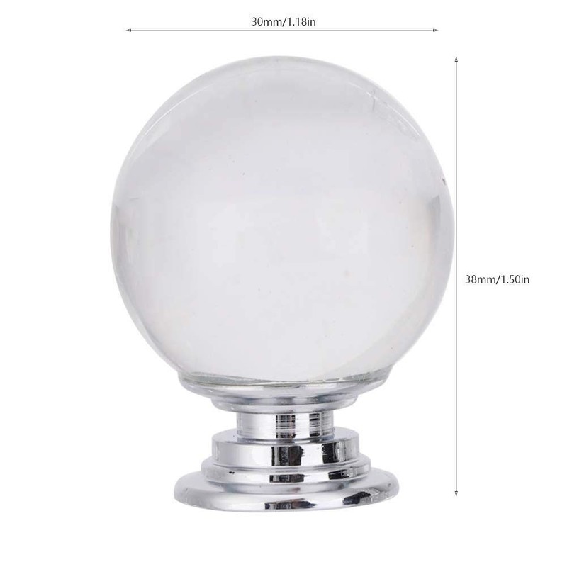 Ticfox 10pcs Crystal Glass Ball Pulls Cabinet Door Knobs Cupboard
