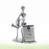 Metal Art Pen Pencil Holder Iron Saxophone Man Music Figure