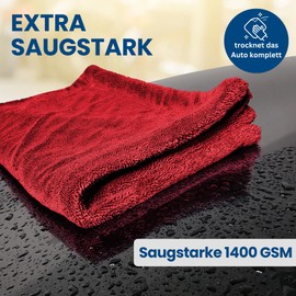 Ivality® Car Drying Cloth XXL 80 x 50 cm Ultra Absorbent 1400 GSM Motorcycle Twisted Towel Microfibre Cloth - Lint-Free & Paint-Gentle Microfibre Cloth Car Care & Car Care