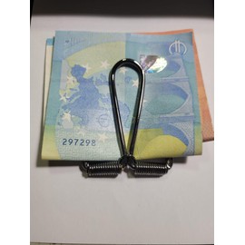 BLUSUPERSHOP Black Burnished Spring Spring Money Clips Handmade Unisex Wet Brass, Wet Brass