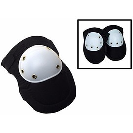 Heavy Duty Black Knee Pads Hard Polypropylene Cap Comfortable Foam Padding 2pc Pair