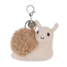Apricot Lamb Brown Lazy Snail Keychain Stuffed Plush Keychain, Soft Plushies Cute Keychain Toys for Kids' Bag, Backpack, Purse, Brown 4 Inches