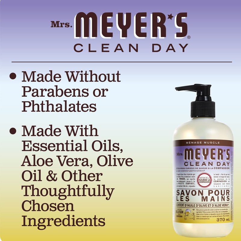 MRS. MEYER'S CLEAN DAY Hand Soap, Compassion Flower, Made with