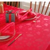 Honellaty Christmas Red Tablecloth, Jacquard Fabric Christmas Tree Pattern Table