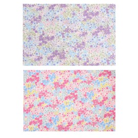 miwaki Fabric Placemats for Kids, Girls, Elementary School, Set of 2, Lavender, Cherry, Floret, L