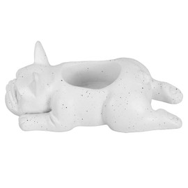 Dog Planter, Succulent Planter Pot French Bulldog Shape Hand Crafted Cute for Holiday Exhibition for Home (Small 13.5x18.5cm)