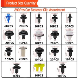 Niteguy 390Pcs Subaru Car Plastic Rivets Fasteners Push Retainer Kit,18 Most Popular Sizes Auto Push Pin Rivets, for Subaru Toyota Body Interior and Exterior Retainer Fastener Clip - 2 Years Warranty