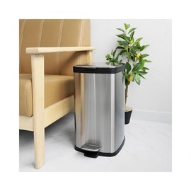 LuminaD Silent Closing Sealed Cover Premium Stainless Steel Square Pedal Bin 20L