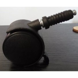 VXB Black Plastic  Chair 2" Inch Caster with Threaded Stem-Pack of 10