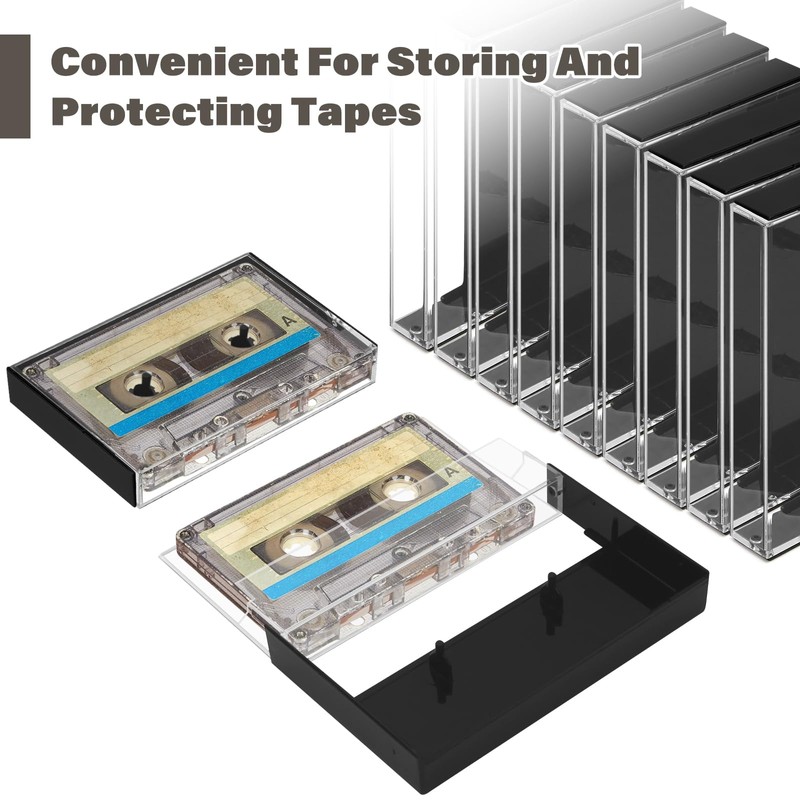 20Pcs Audio Cassette Tape Storage Case, Plastic Blank Cassette Tapes
