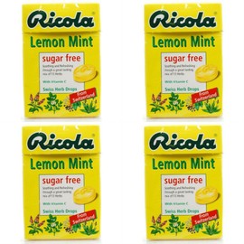 (4 PACK) - Ricola - Lemon Mint SF Lozenges Box | 45g | 4 PACK BUNDLE