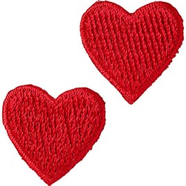 Iron-On Applique Small Hearts Red