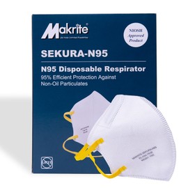 Makrite SEKURA N95 Foldable Particulate Respirator Mask, NIOSH Certified, M/L