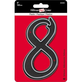 Hillman 845900 House Number 8, 5.5-Inch Reflective Silver, Black