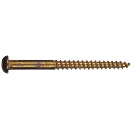 The Hillman Group 7224 Brass Round Head Wood Screw, 8 X 1 1/4-Inch, 3-Pack