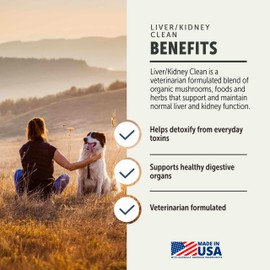 Four Leaf Rover Dog Liver Support - with Organic Milk Thistle & Mushrooms - with Kidney Support - Detox & Cleanse - Veterinarian Formulated