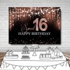 Sensfun Sweet 16 Birthday Party Backdrop Rose Gold Shiny Glitter