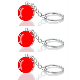 LLBFHH 3 Pcs Solid Red Color Key Chain,Cool Keychain for Car Keys,Stainless Steel Keyrings & Keychains,Used for Home Decoration,Jewelry Hanging Decorations.