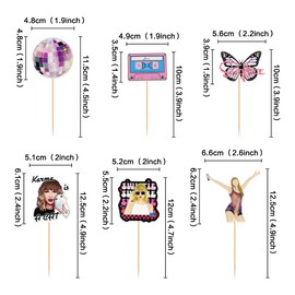 Blumomon Pack of 30 Singer Cupcake Toppers Popular Singer Birthday Party Decoration Music Themed Party Fans Party Decoration