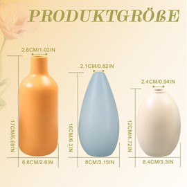 YedZen Ceramic Vase Set of 3, Modern Colourful Ceramic Vases for Pampas Grass & Flowers, Flower Vases for Entrance Decoration, Home Decor, Decorative, Pampas Grass, Living Room, Table, Rustic