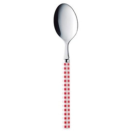 Takakuwa Metal Checkmate Dessert Spoon, Red 002375