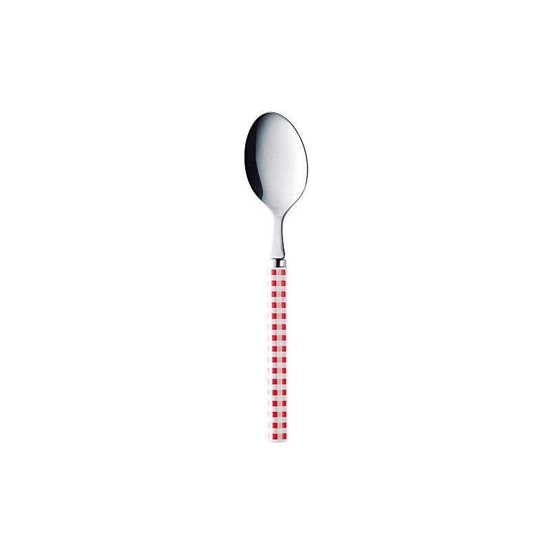 Takakuwa Metal Checkmate Dessert Spoon, Red 002375
