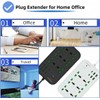 Flat Plug Power Strip, Extension Cord with 6 Universal International