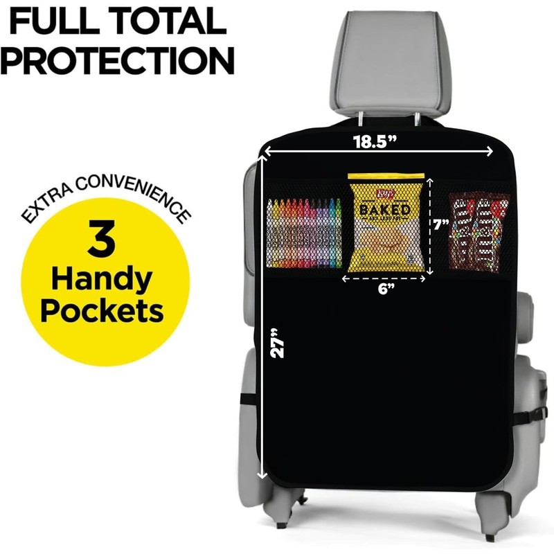 Car Seat Back Protectors with 3 Mesh Pockets 2-Pack |