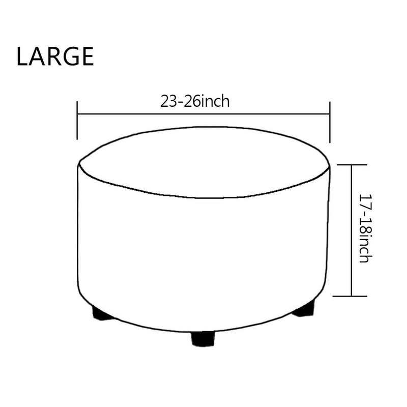 VIENLOVE Round Ottoman Slipcover Polyester Blend Footstool Protector Covers Stretch