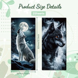 Peacoblue Wheelie Bin Stickers 2 Sheets Wolf Sticky Dustbin Stickers Decals, 15in x 32in Waterproof Self Adhesive Large Wraps for Trash Cans Bins Driveway Garden Outdoor Indoor Patio Decoration