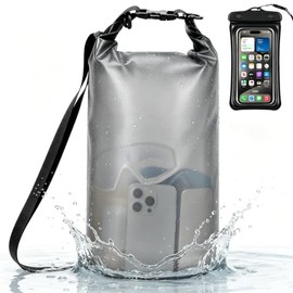 Bolsa Seca Impermeable Deportes Acuáticos con Funda Celular (Negro,10L)