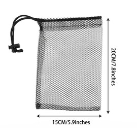 5 Pcs Small Mesh Bags, Small Mesh Drawstring Bag Storage Bag Laundry Meshs Bags for Gifts Scallop BagsMesh with Cord Lock Closure for Kitchen Jewelry Toys Gifts Wedding (Black,5.9 X 7.8 Inch) (5)