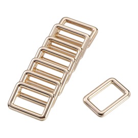 sourcing map Metal Rectangle Ring Buckles 25x15mm for Bags Belts DIY Gold Tone 8pcs