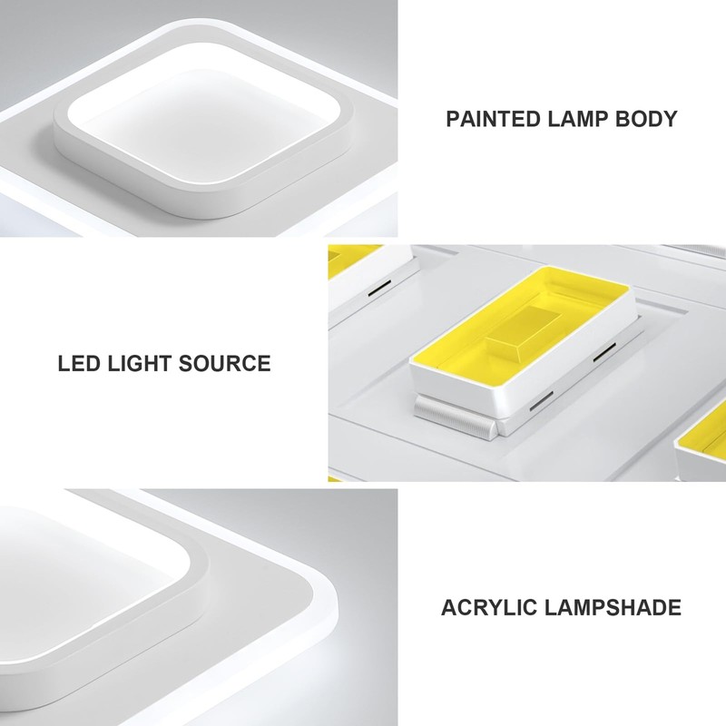 DELIPOP Ceiling Light Modern, 21W 2350LM Acrylic Square Ceiling Lamp