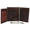 MARSHAL Men's Chain Biker Vintage Leather RFID Blocking European Style