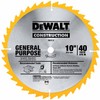 DEWALT 10-Inch Miter / Table Saw Blade, ATB, Thin Kerf,