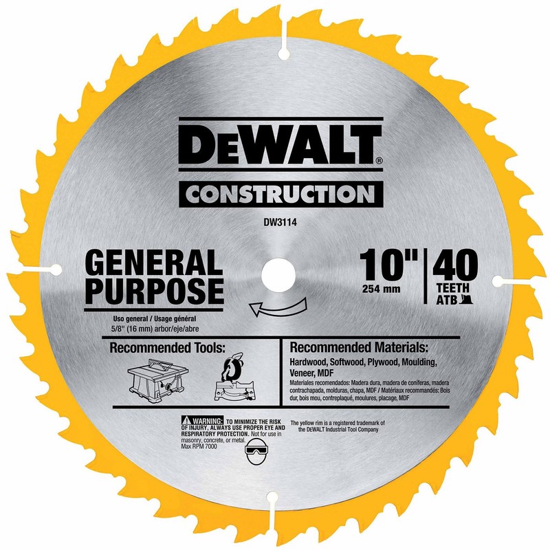 DEWALT 10-Inch Miter / Table Saw Blade, ATB, Thin Kerf,