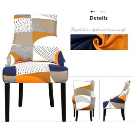 Lellen Wingback Side Chair Slipcover - Stretch Armless Wingback Chair Slipcover,Wingback Chair Covers with Pattern,Wingback Dining Chair Covers,Arm Chair Protector Cover for Room Home Decor （2PCS）