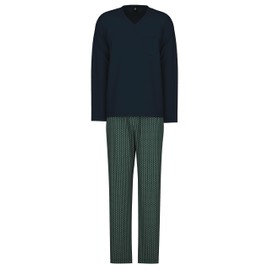 CALIDA Relax Imprint Men's Long Pyjamas, Dark Sapphire