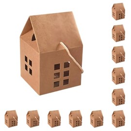 HAN SHENG 30 cajas de dulces en forma de casa, cajas de regalo de papel kraft cajas de regalo de boda, cajas de almacenamiento de caramelos, cajas de embalaje para decoración de boda, Navidad, fiesta