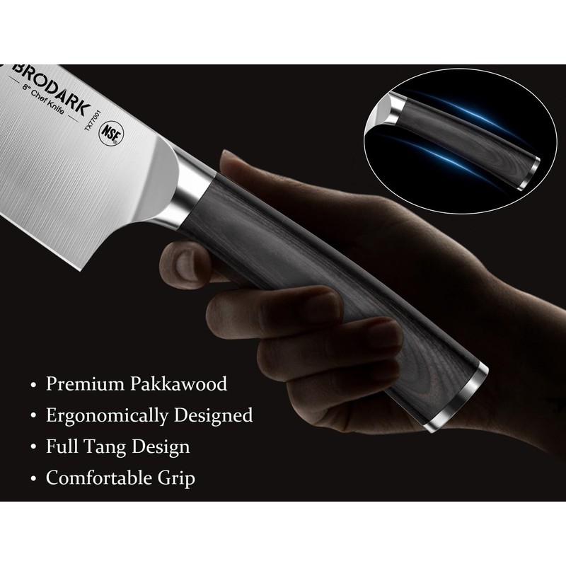BRODARK Kitchen Knife Set, Ultra Sharp 15 Pcs Knife Set