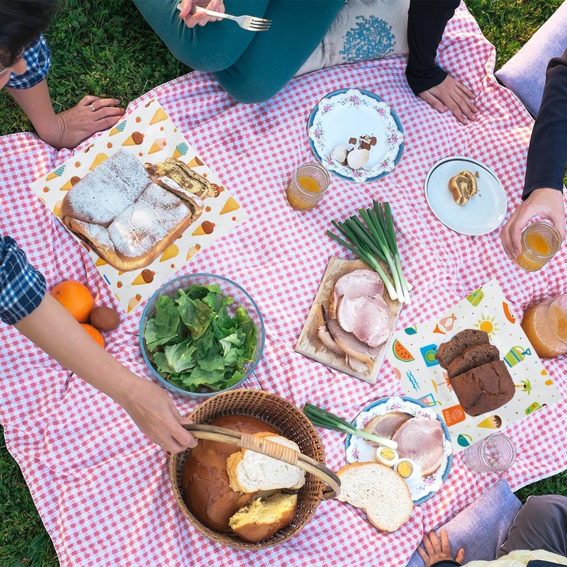 Reallnaive 600 Pcs Summer Food Wax Paper Sheets 12 x