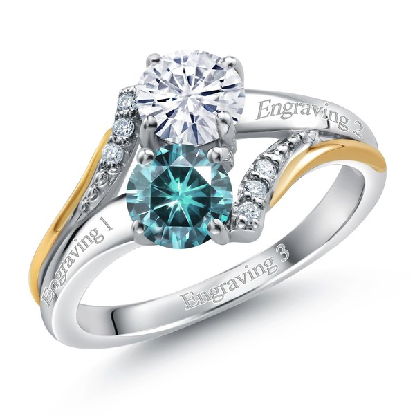 Gem Stone King 925 Silver and 10K Yellow Gold Customized