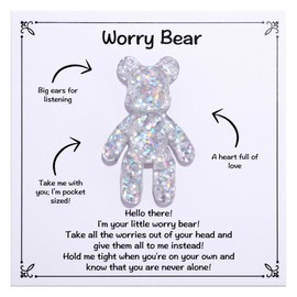 Pocket Bear Hug, Anxiety Relief Gifts, Mental Health Positivity Gift, Autism Fidget Gift, Stress Relief Gift for Her, Comforting Gift for Son Daughter Back to School, White