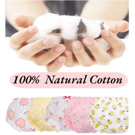 Baby Girl Cotton Panty Diaper Covers - Cute Baby Underwear 5 Pack Classic Ruffle Fancy Bloomers - Soft Baby’s Underwear Unisex Toddler Clothes Mulitpack Undies Comfortable Brief