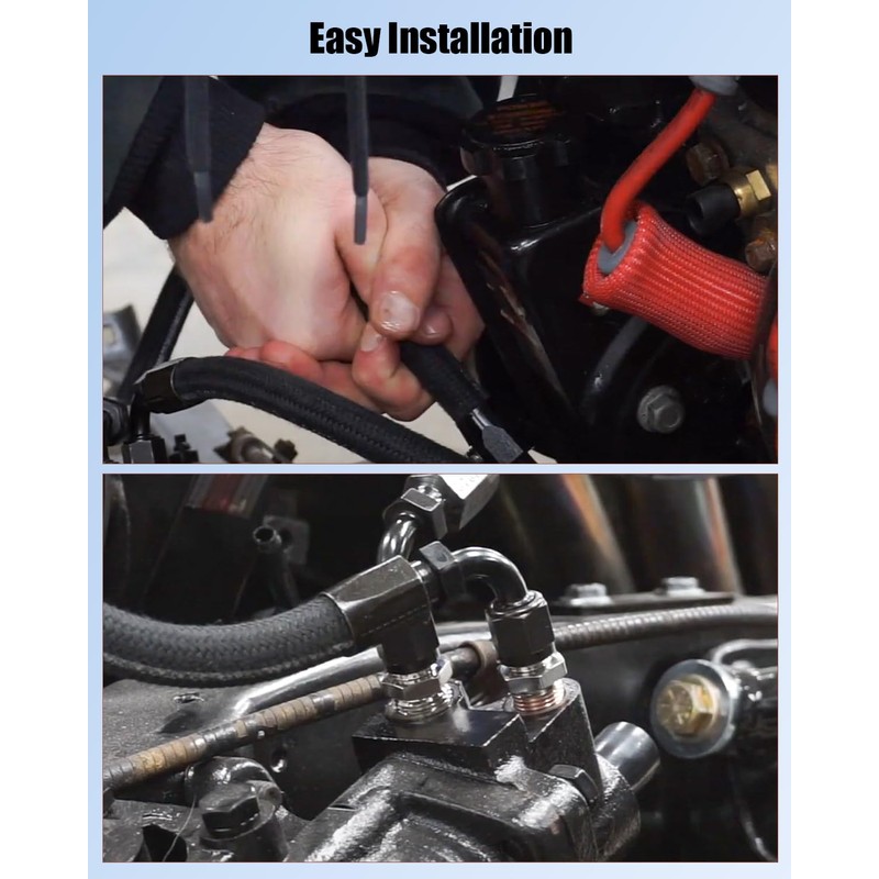 QAGGUM 25 Inch 6AN Power Steering Hose Kit Compatible with