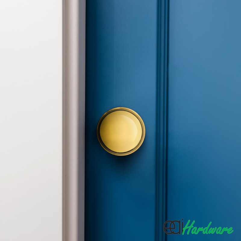 EAI Lined Door Knobs Polished Brass | 1 Pair of