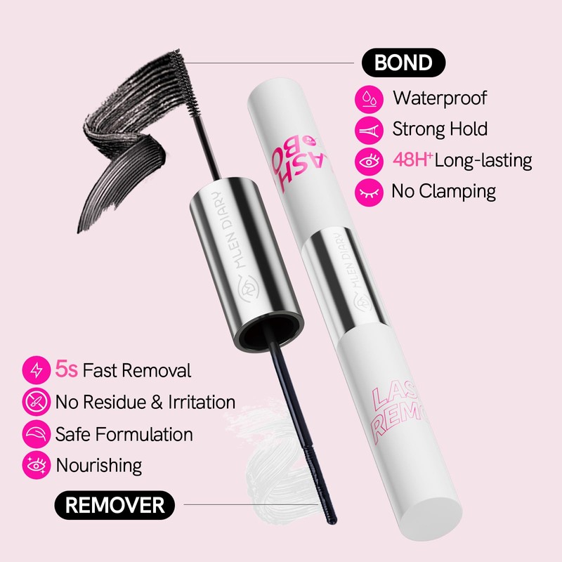 Mlen Diary Lash Bond and Seal, 2 in 1 Gentle